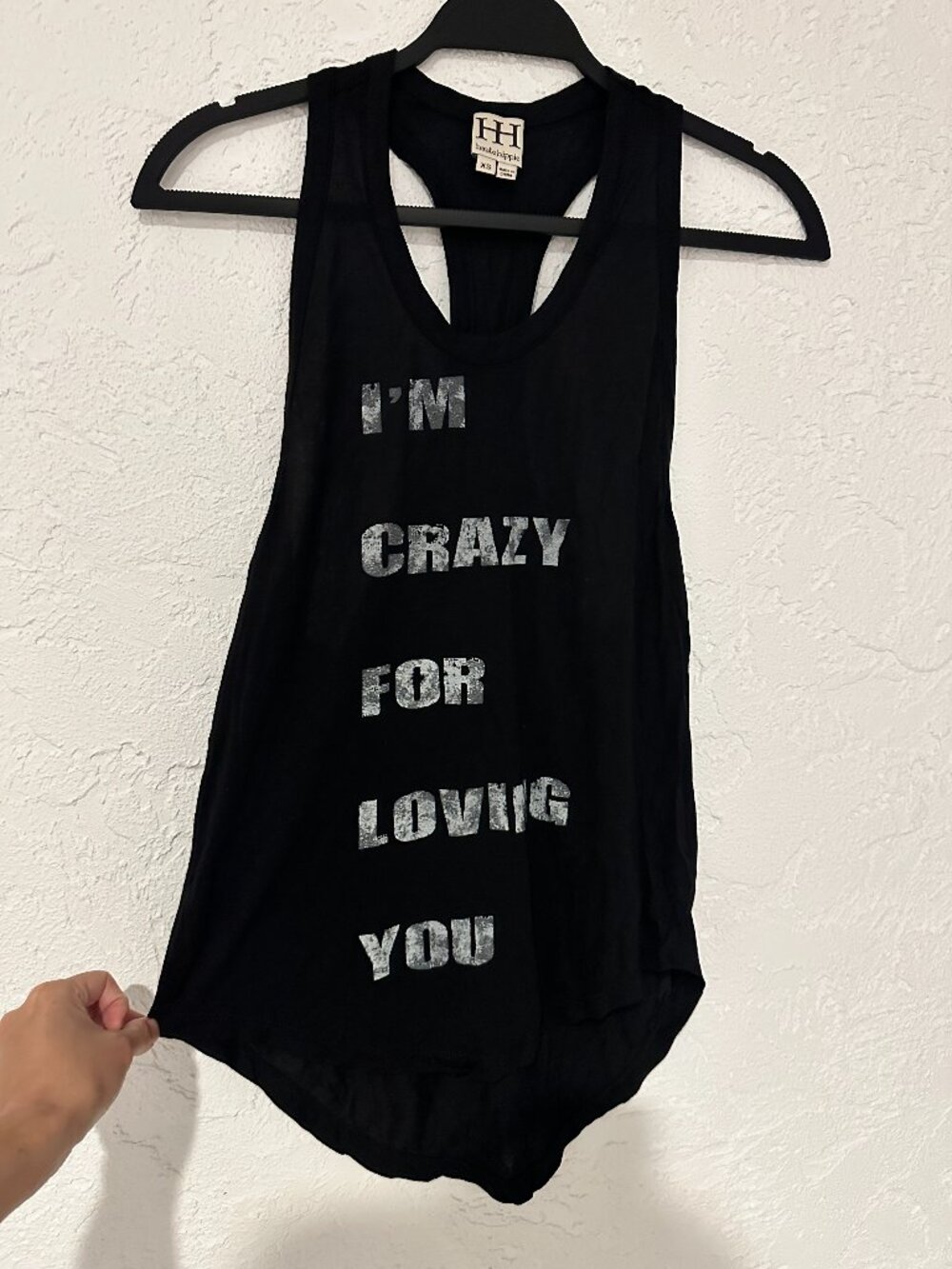 Haute Hippie Black Graphic Racerback Tunic Tank Top XS Modal